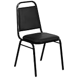 HERCULES Series Trapezoidal Back Stacking Banquet Chair with 1.5 Thick Seat Black/Black Frame/Vinyl