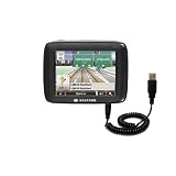 Coiled Power Hot Sync and Charge USB Data Cable w/ Tip Exchange for the Navigon 2120 - Gomadic Brand