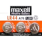 Buy 3 Pack MAXELL AG13 LR44 A76 357 Alkaline Button Cell battery by MAXELL