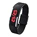 Fanmis Simple Black Gel Rubber Bracelet Touch Screen LED Digital Display Unisex Sports Watch