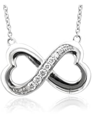 Sterling Silver Infinity Heart 7 Stone Diamond Pendant Necklace (GH, I1-I2, 0.25 carat)