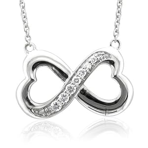 Sterling Silver Infinity Heart 7 Stone Diamond Pendant Necklace (GH, SI-I, 0.25 carat)