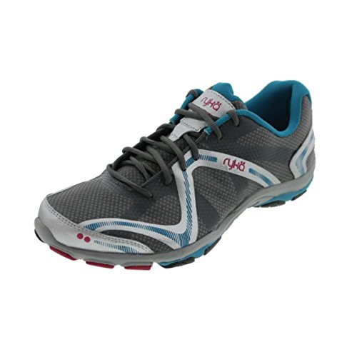 RYKA Women's Influence Training Shoe,Steel Grey/Chrome Silver/Diver Blue/Zuma Pink,5 M US