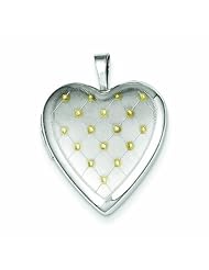 Genuine .925 Sterling Silver Gold-Plated Quilt Pattern 20mm Heart Locket 3.4 Grams. 100% Satisfaction Guaranteed.