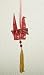 Asian Fusion Red Glitter Origami Dove with Gold Tassels Christmas Ornament 7.5"