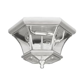 Monterey - 3 Light Large Outdoor Flush Mount Ceiling Lighting Fixture - Brushed Nickel - B1818