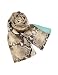 Roberto Cavalli Snake Skin Printed Reversible Doubled Silk Stole Aqua