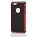 iPhone 6 Plus Case, oneCaseâ€ž iPhone 6 Plus 5.5 Case Dual Layer Rugged Heavy Duty Impact Matte Armor Defender Hard Hybrid Shock Absorbing Case Cover for Apple iPhone 6 Plus 5.5 Inch With Screen Protector (2in1-Red/Black)