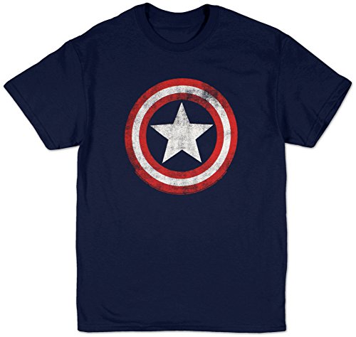 Marvel Comics Captain America Shield Men's Navy T-shirt L