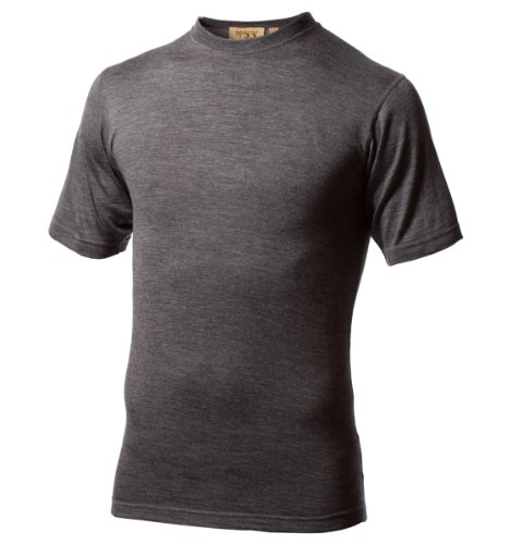 Minus33 100% Merino Wool Base Layer 703 LightWeight Short Sleeve Crew Neck Top Charcoal Grey XXL