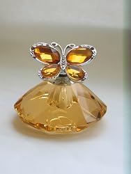 Amber, Taurus - Crystal Perfume Bottle -Amber Butterfly