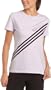 adidas Women's TriColor Stripe T-Shirt, Light Purple/Night Purple, X-Large