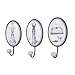 Decorative Metal and Resin Wall Plaque With Hooks - Set of 3