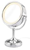 Produkt-Bild: Wenko 3656290100 Kosmetik-Standspiegel Touch beleuchtet, 2-seitig