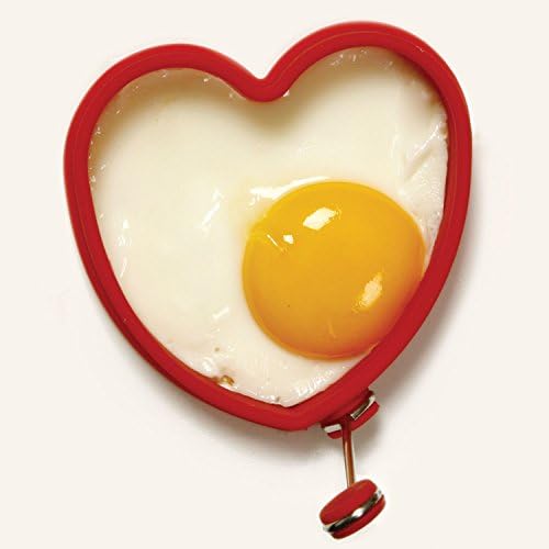 2pc Silicone Heart Pancake Egg Rings Red