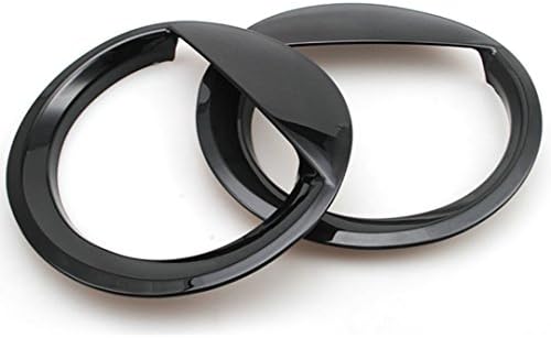 SunroadTek® Black Bezels Front Light Headlight Angry Bird Style Trim Cover ABS For Jeep Patriot 2011-2015 Model