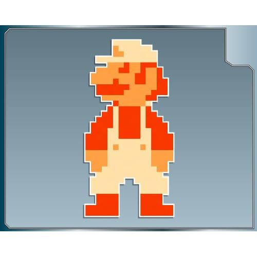 FIRE POWER Mario 8 bit from Super Mario Bros. vinyl decal sticker 4"