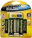 Sakar Mini Travel Charger with 2 AA + 2AAA NMH Rechargeable Batteries