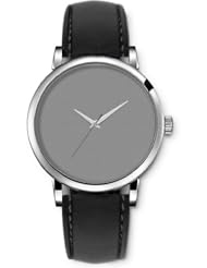 SPRAWL Aanalog Fashion Series Silver Ladies Watches of Genuine Black Leather Strap,Unique Wrist Watch for Women Girls Designed with Gray background with squares