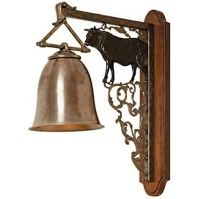 Maitland-Smith Steer and Brass Bell Wall Sconce