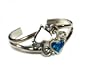 Double Heart Cuff Bracelet with Genuine Turquoise