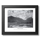 Ansel Adams Lake Mountain B W Photo Picture Framed Art Print by Art Prints Inc