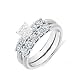 1.05 Carat Diamond Engagement Ring 14k White Gold Bridal Set Princess Cut SALE