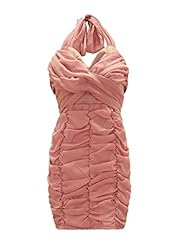 One Shoulder Sleeveless Glittering Bandage Dress/Bodycon Dress/Evening Dress/Party Dress/Midi Dress 