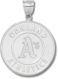 Oakland Athletics Giant 1 1/2 W x 1 1/2 H Athletics Logo Pendant - 14KT Gold Jewelry