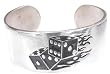 Hot Hand Fire Roll Dice Lucky 7 Pewter Bracelet