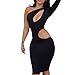 iecool Sexy Club Bodycon Dresses Women Evening Bandage Elastic Spandex Clubwear Stretch Black S
