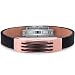 Mens Stainless Steel and Leather Bracelet with title=