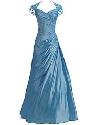 Lace Taffeta Cap Sleeves  Dress