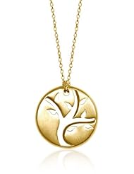 Alex Woo Tree of Life in 14kt Yellow Gold Disc Pendant Necklace