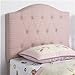 Twin Size Kid Headboard with Button Tufted in Pink Patterned Fabric
