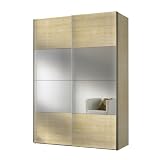 Solutions 49130-033 Schwebet&uuml;renschrank 150 x 216 x 68 cm / Ahorn Nachbildung / Spiegel