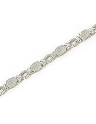 14kt Yellow Gold Oval Opal and Diamond Bracelet