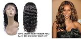 100% Indian Remy Human Hair Full Lace Wig, 20 Body Wave #1b