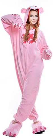 NEWCOAPLAY Unisex Onesies Pajamas Kigurumi Cosplay Sleepsuit Costume (S, Pink Gloomy Bear)