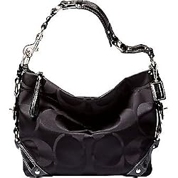 Coach Signature Patent Sateen Shoulder Sac Bag Tote 13009 Black