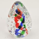 Hand Glass Art Tricolor Tripple Helix Egg Paperwight PW-6023