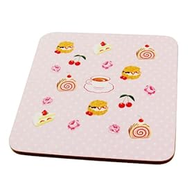 【クリックで詳細表示】ケーキ コースター3枚セット(ピンク)