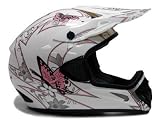 Tms Pink Butterfly Dirt Bike Atv Off-road MX Gear Motocross Helmet DOT (Medium)