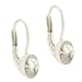 Large Sterling Silver Diamond cz stone Lever Back LeverBack Earrings