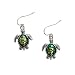Silver Plated Green Turtle Dangle Earrings Fashion Jewelry