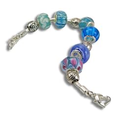 Balalabeads Damen Armschmuck mit farbigen Glas Beads tr-blue-br-8