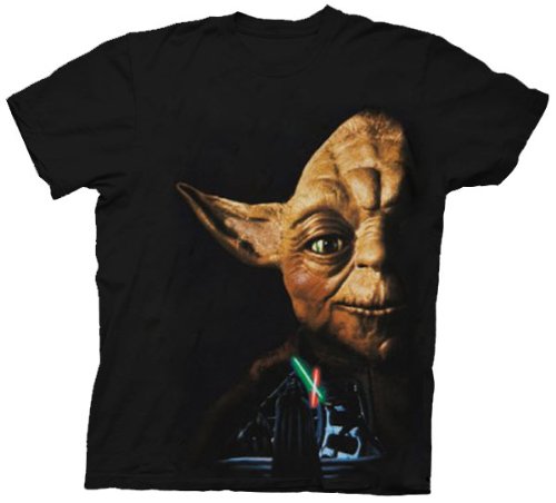  Star Wars Return of the Jedi Last Battle Yoda Black Adult T-Shirt Tee