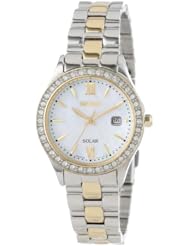 Seiko Womens SUT074 "Dress" Two-Tone Stainless Steel Swarovski Crystal-Accented Solar Watch