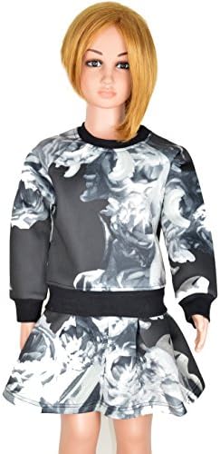 DOKI Little Girls' Polyester The water ink long sleeves Dress 4 Black