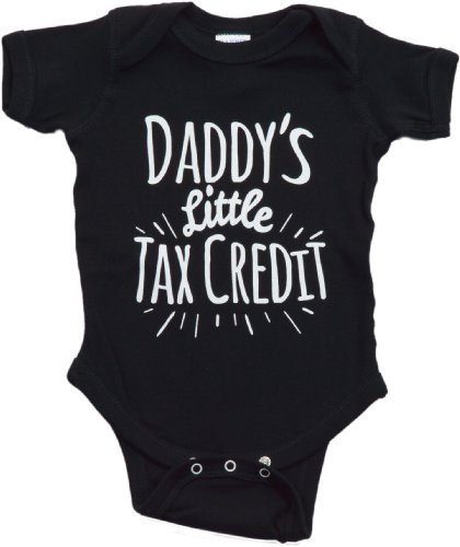 Ann Arbor T-shirt Co. Unisex Baby “Daddy’s Little Tax Credit” Funny One Piece-12 Month